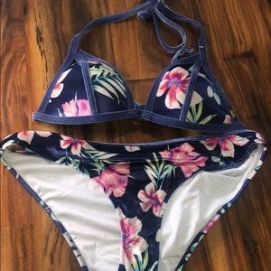 pink bathing suit large bottom and small top